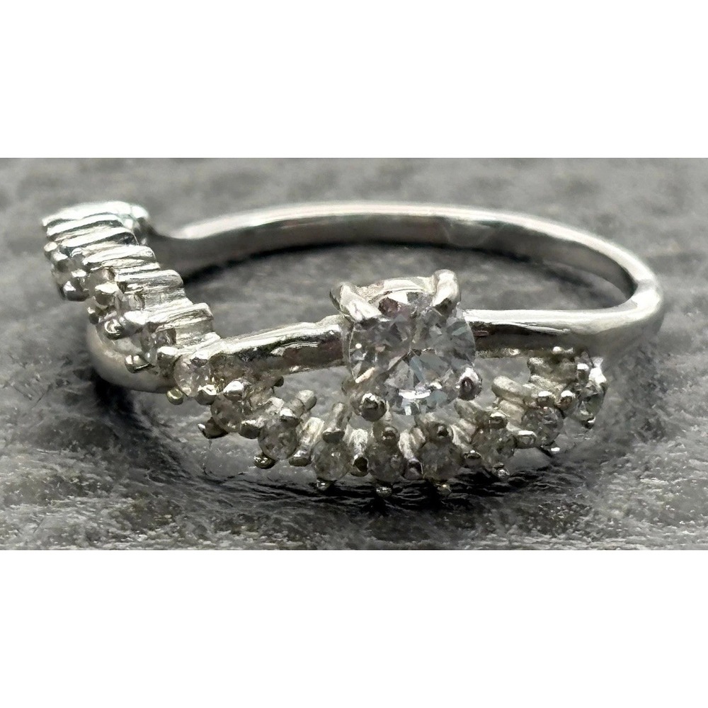 Sparkling CZ Cubic Zirconia Infinity Symbol Engagement Ring Band Size 6.5